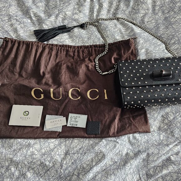 EUC Gucci Studded Medium Miss Bamboo Bag - Picture 4 of 14